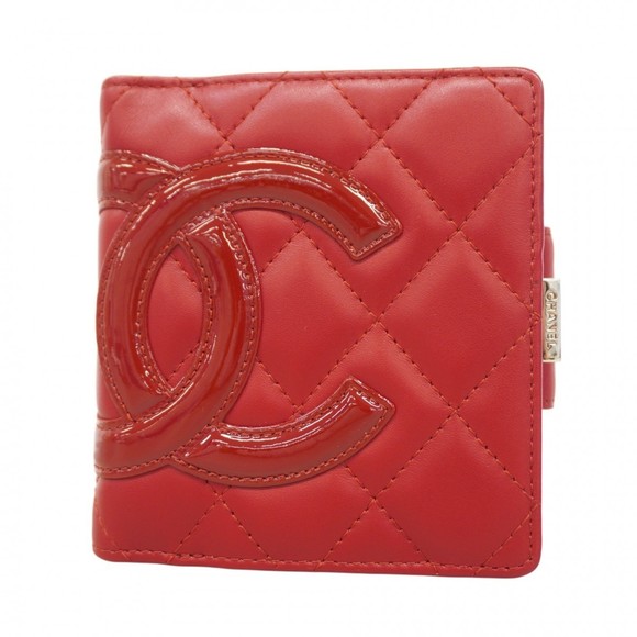 Chanel Cambon Wallet, Red Lambskin, Women's - Picture 1 of 9